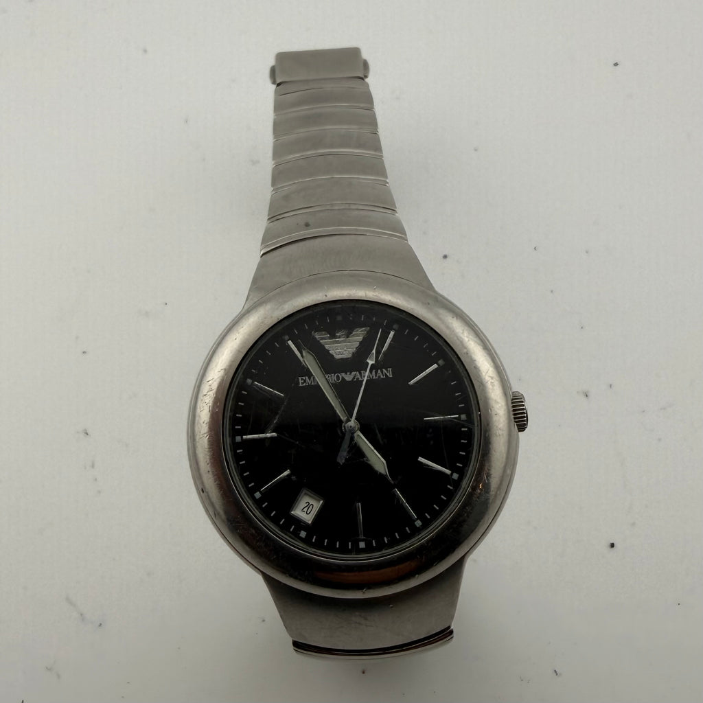 Emporio Armani AR-0802 Stainless Steel Black Dial Watch Trade Bargain (Fully Tested and working)- £10.00