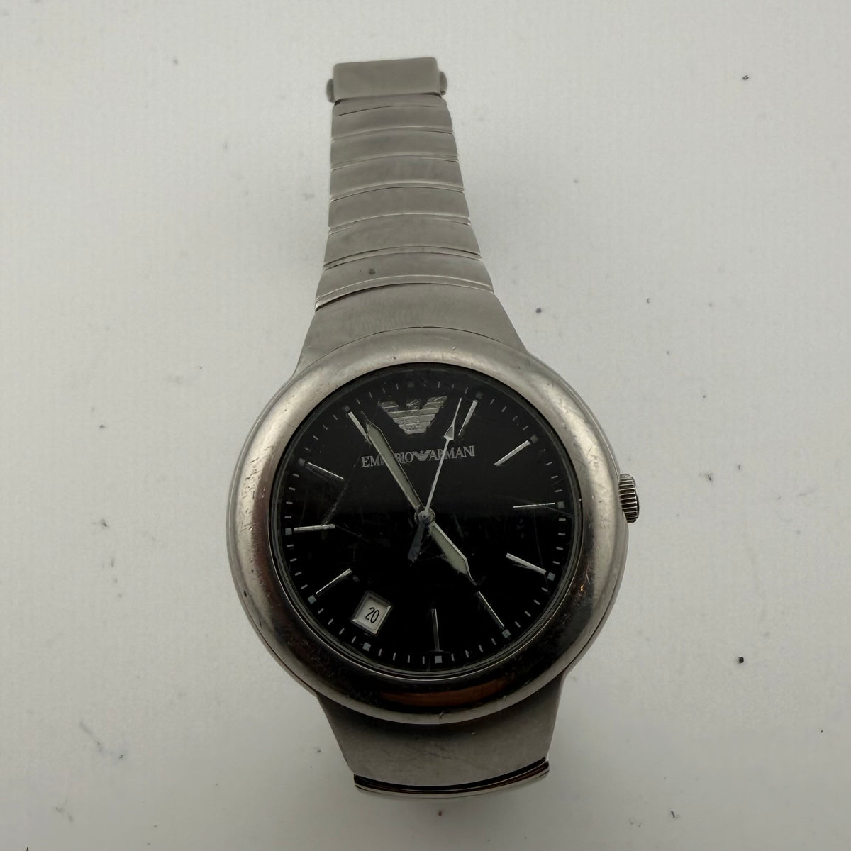 Emporio Armani AR-0802 Stainless Steel Black Dial Watch Trade Bargain (Fully Tested and working)- £10.00