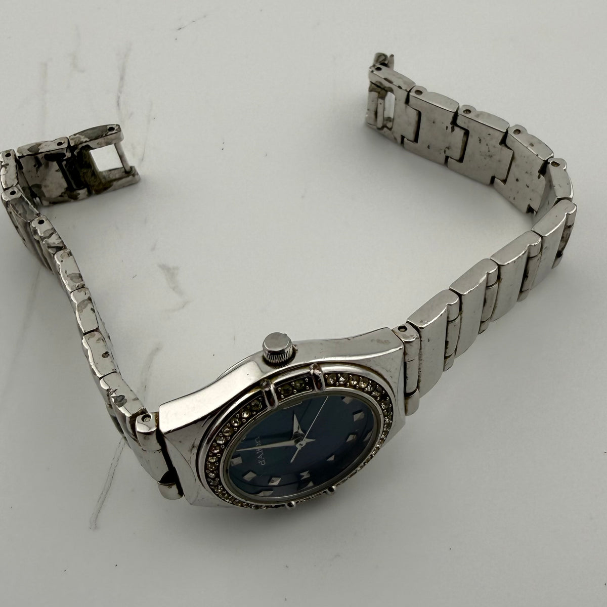 d’Alton Ladies Crystal Bezel Blue Dial Quartz Watch Date (Fully Tested and working)- £15.00