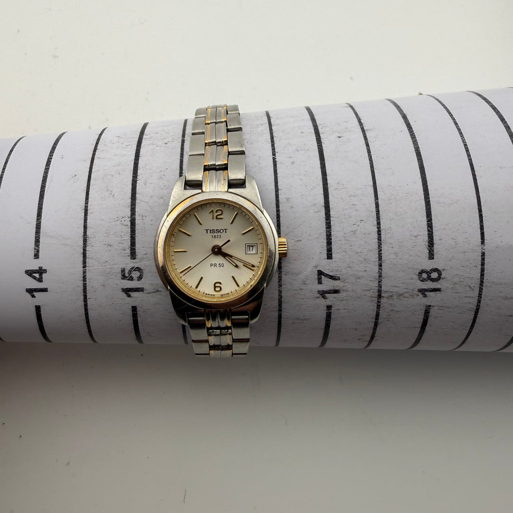 Tissot PR50 J326/426K Ladies Two Tone Swiss Quartz Date Watch Fully Tested and Working - £40.00
