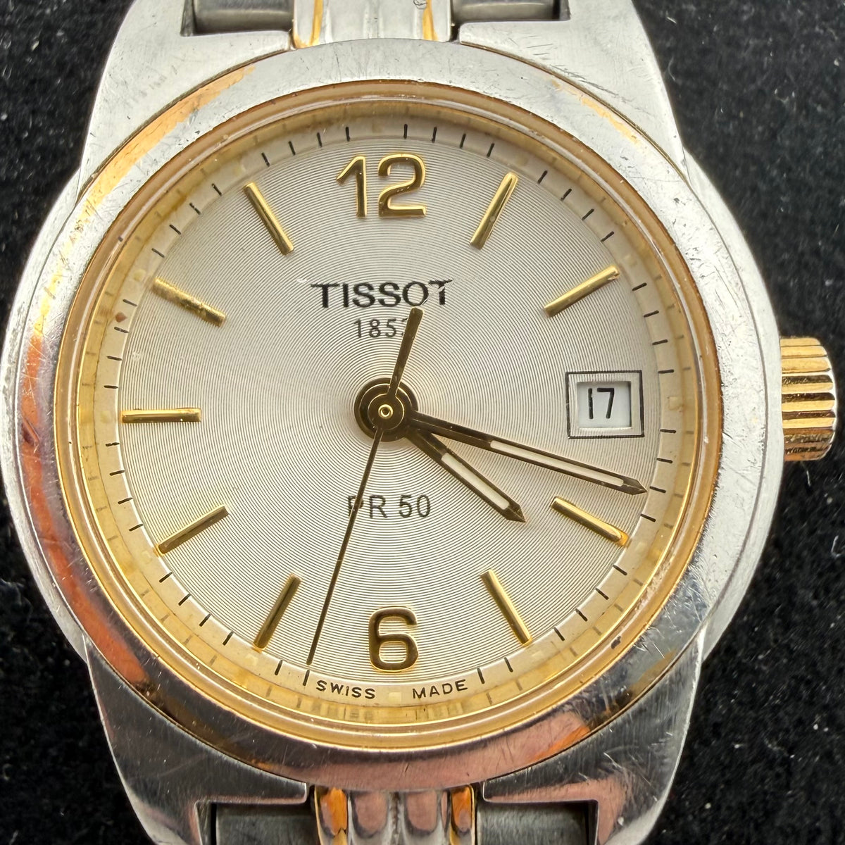 Tissot PR50 J326/426K Ladies Two Tone Swiss Quartz Date Watch Fully Tested and Working - £40.00