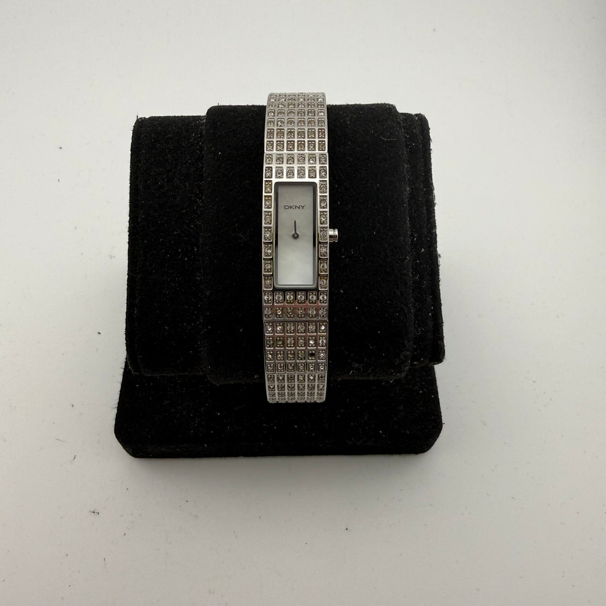 DKNY Ladies Silver Tone Crystal Set Bracelet Quartz Watch Fully Tested and Working- £35.00