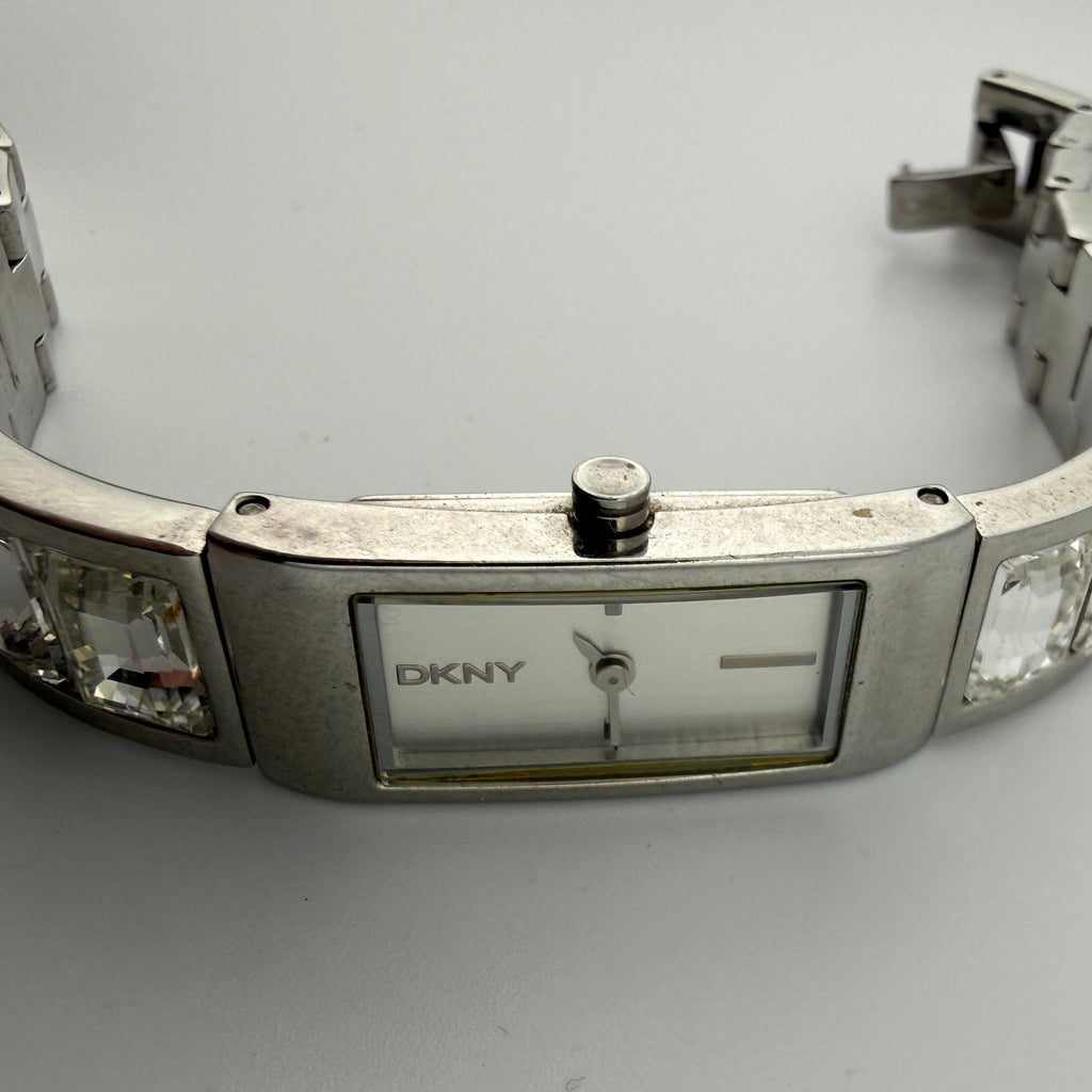 DKNY Ladies Crystal Bracelet Watch Silver Dial 15mm (Fully Tested and working)- £5.00