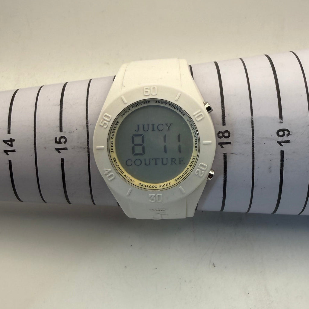 juicy Couture White Digital Silicone Strap 43mm Quartz Watch (Fully Tested and Working)- £25.00