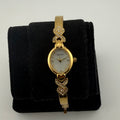 Sekonda Ladies Gold Tone Quartz Watch Crystal Set Heart Bracelet Fully Tested and Working- £12.00