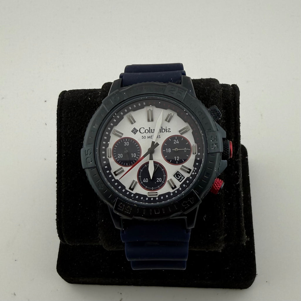 Columbia Peak Patrol Gents Chronograph 50M Black Blue Watch Fully Tested and Working- £40.00