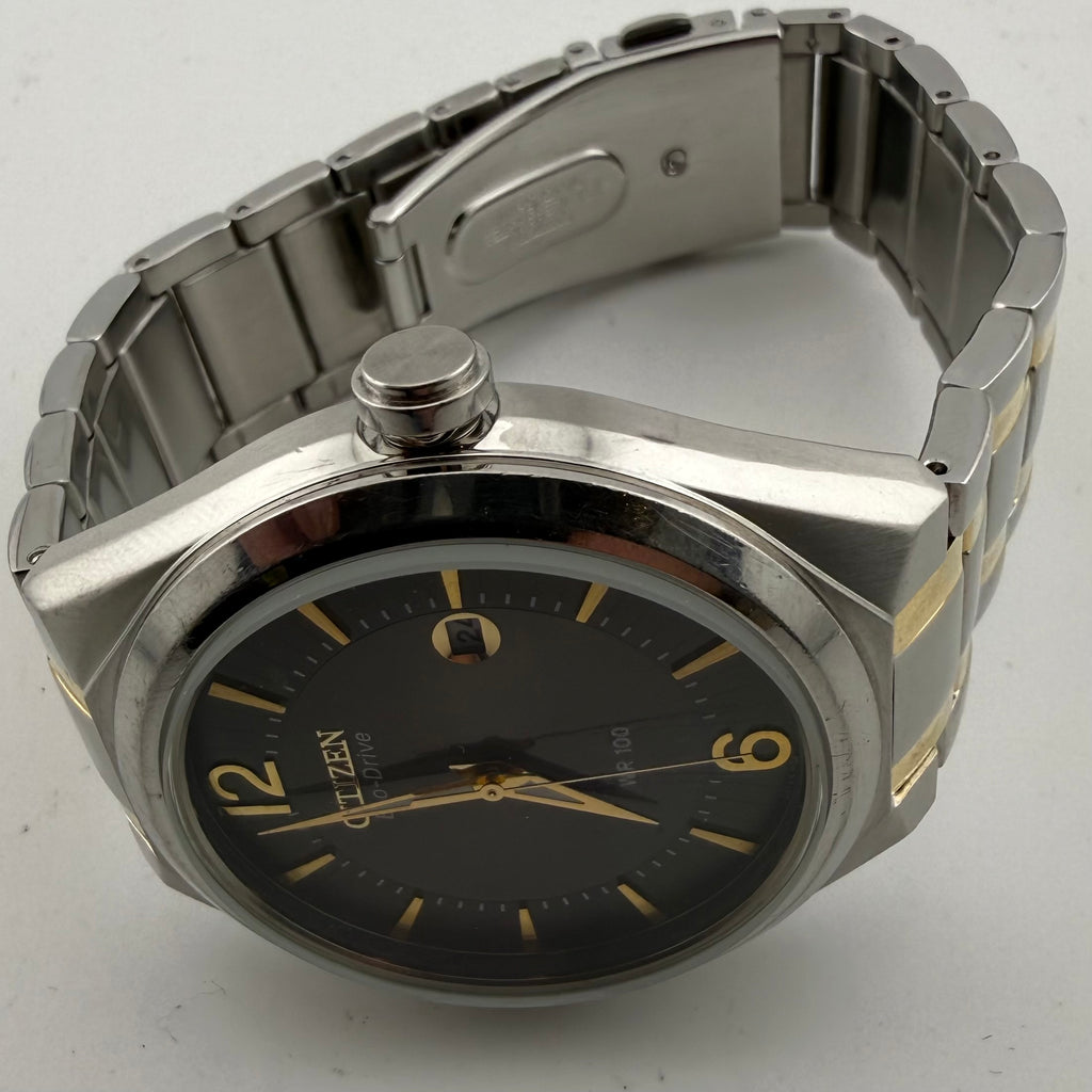 Citizen Eco-Drive J810-S094534 Two-Tone Black Dial 100M Watch – Full Set with Original 2016 Receipt- £130.00