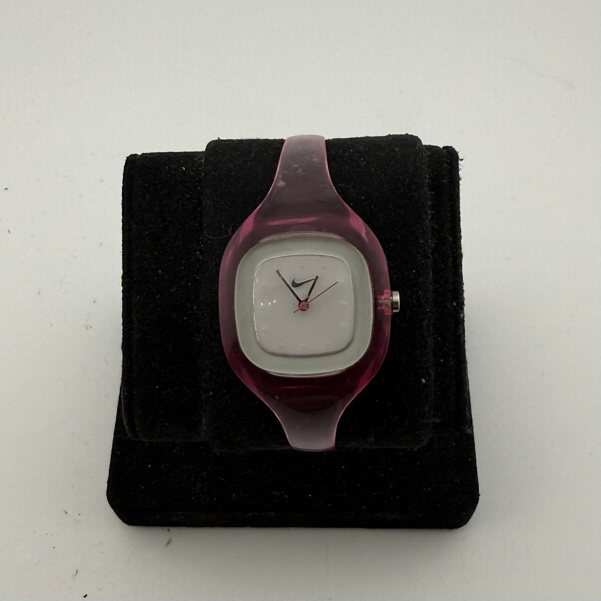 Nike Ladies Pink Transparent Cuff Bangle Quartz Watch Fully Tested and Working- £15.00