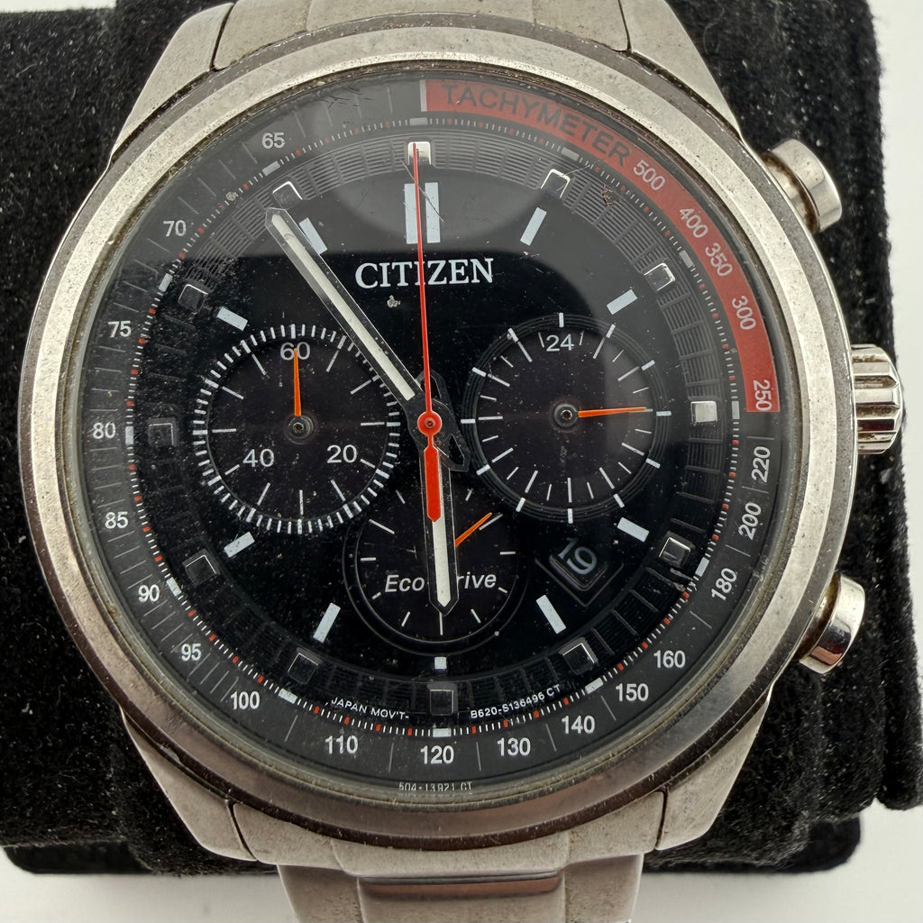 Citizen Eco-Drive B620-S078298 Chronograph Black Dial 47mm Boxed (Fully Tested and working)- £100.00