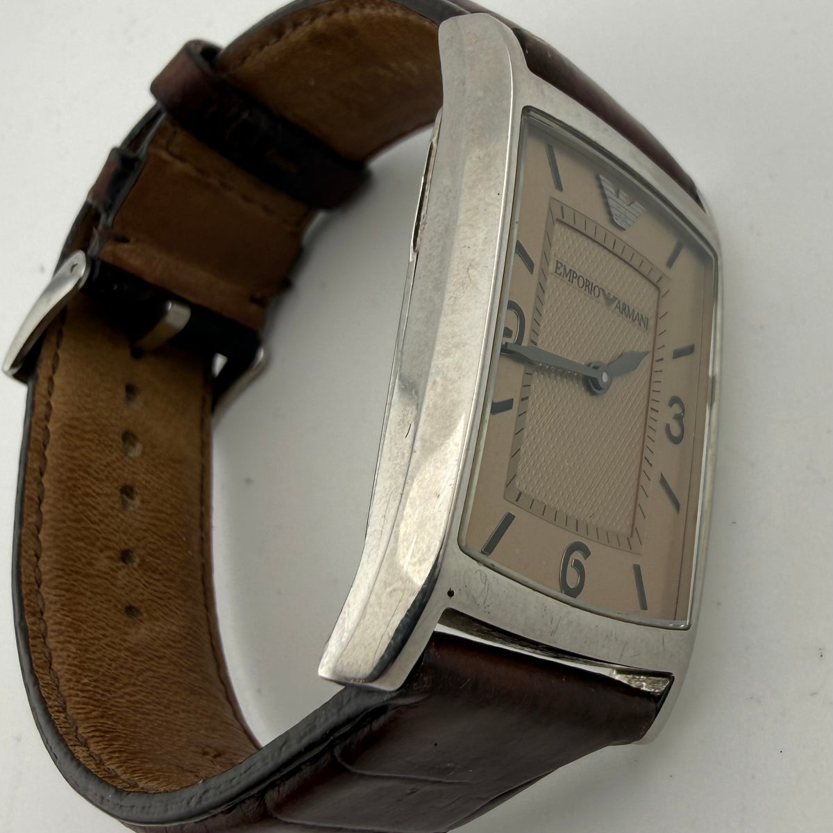 Emporio Armani AR-0148 Mens Rectangular Champagne Dial Watch Fully Tested and Working- £35.00