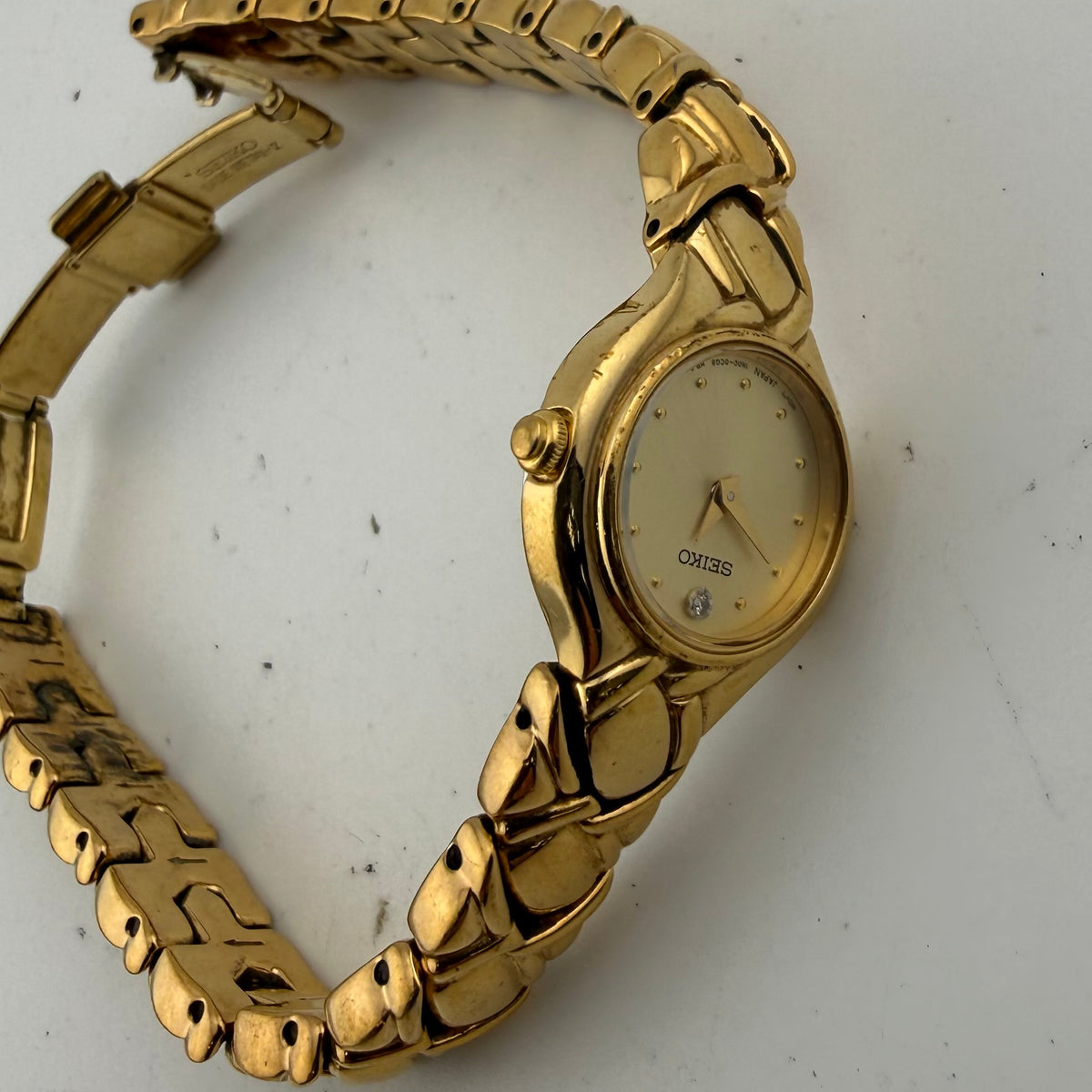 Seiko Ladies Gold Tone Quartz Watch 1N00-0CG8 Bracelet Fully Tested and  Working- £40.00