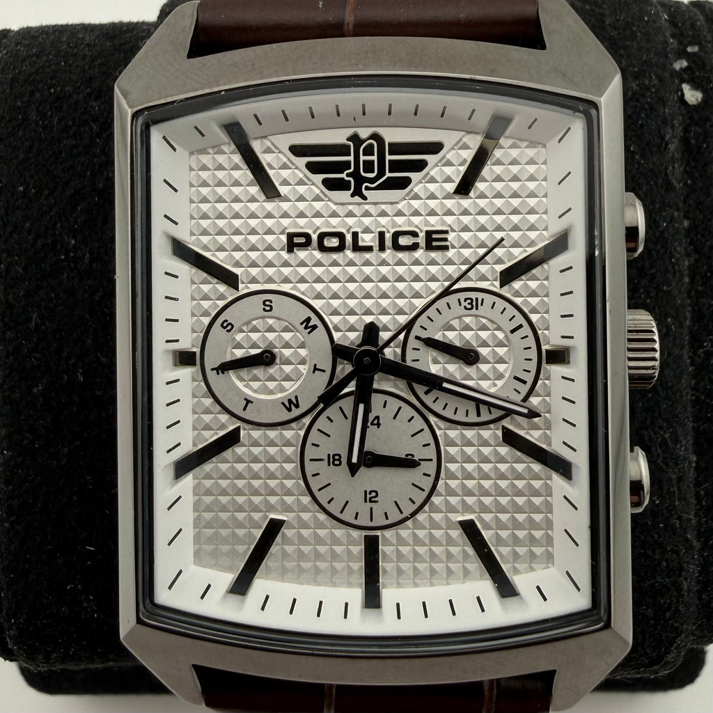 Police Saleve JF22048 Gents Rectangular Multifunction Quartz Watch 37mm (Fully Tested and Working)- £45.00