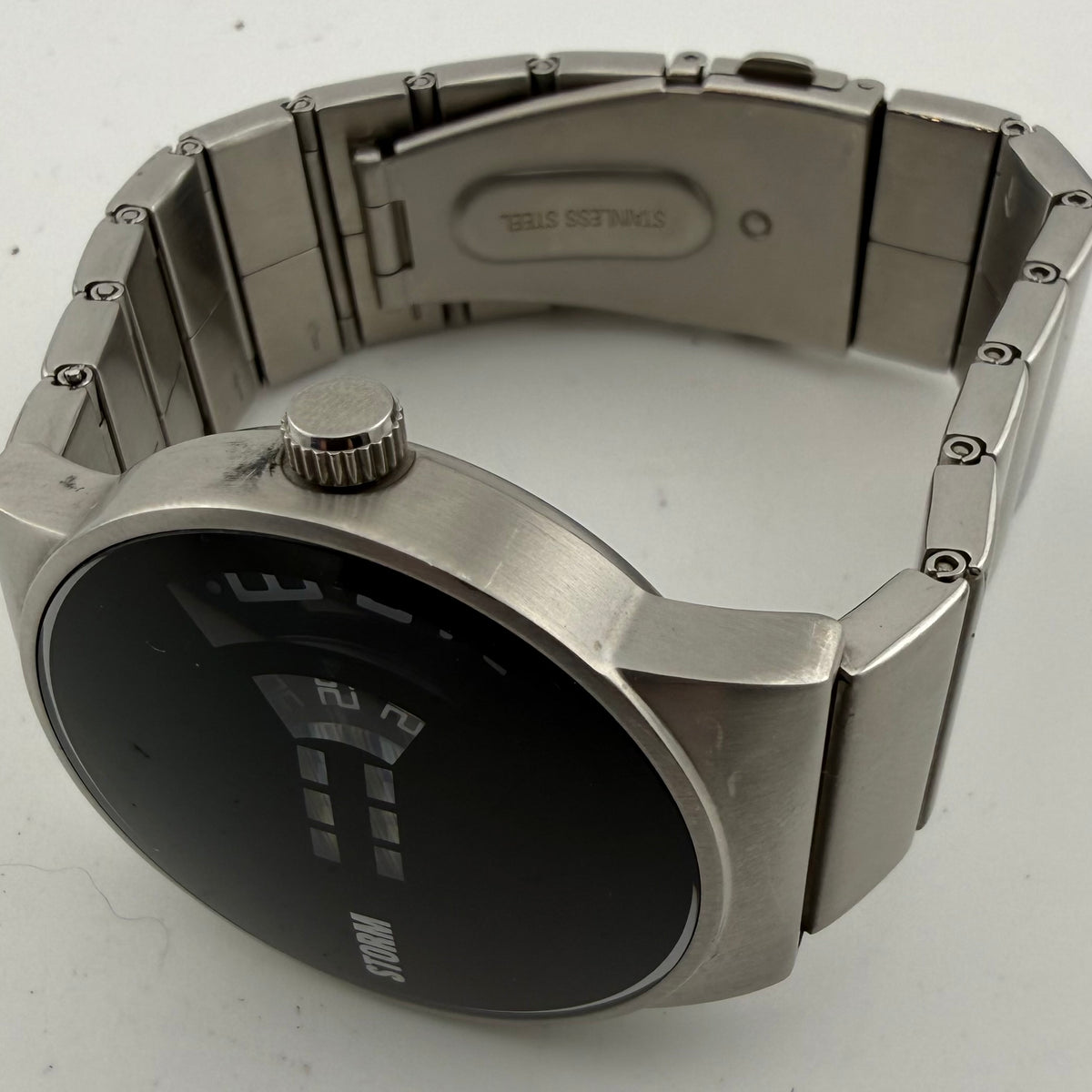 STORM Special Edition Gents Black Dial Unusual Display Steel Watch Fully Tested and Working- £60.00