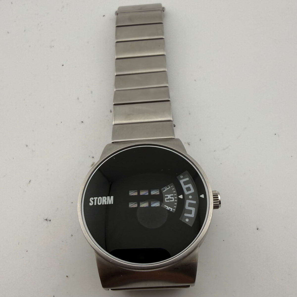 STORM Special Edition Gents Black Dial Unusual Display Steel Watch Fully Tested and Working- £60.00