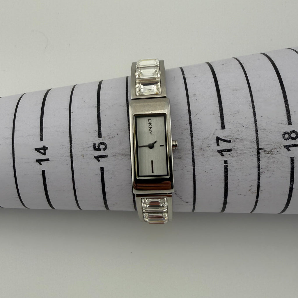 DKNY Ladies Crystal Bracelet Watch Silver Dial 15mm (Fully Tested and working)- £5.00