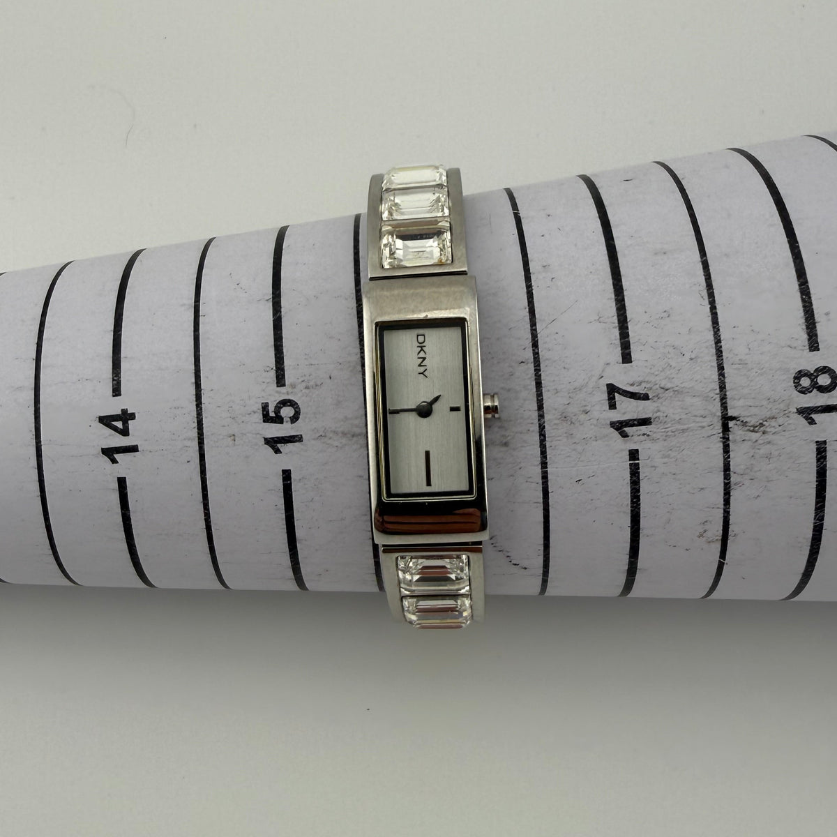 DKNY Ladies Crystal Bracelet Watch Silver Dial 15mm (Fully Tested and working)- £5.00