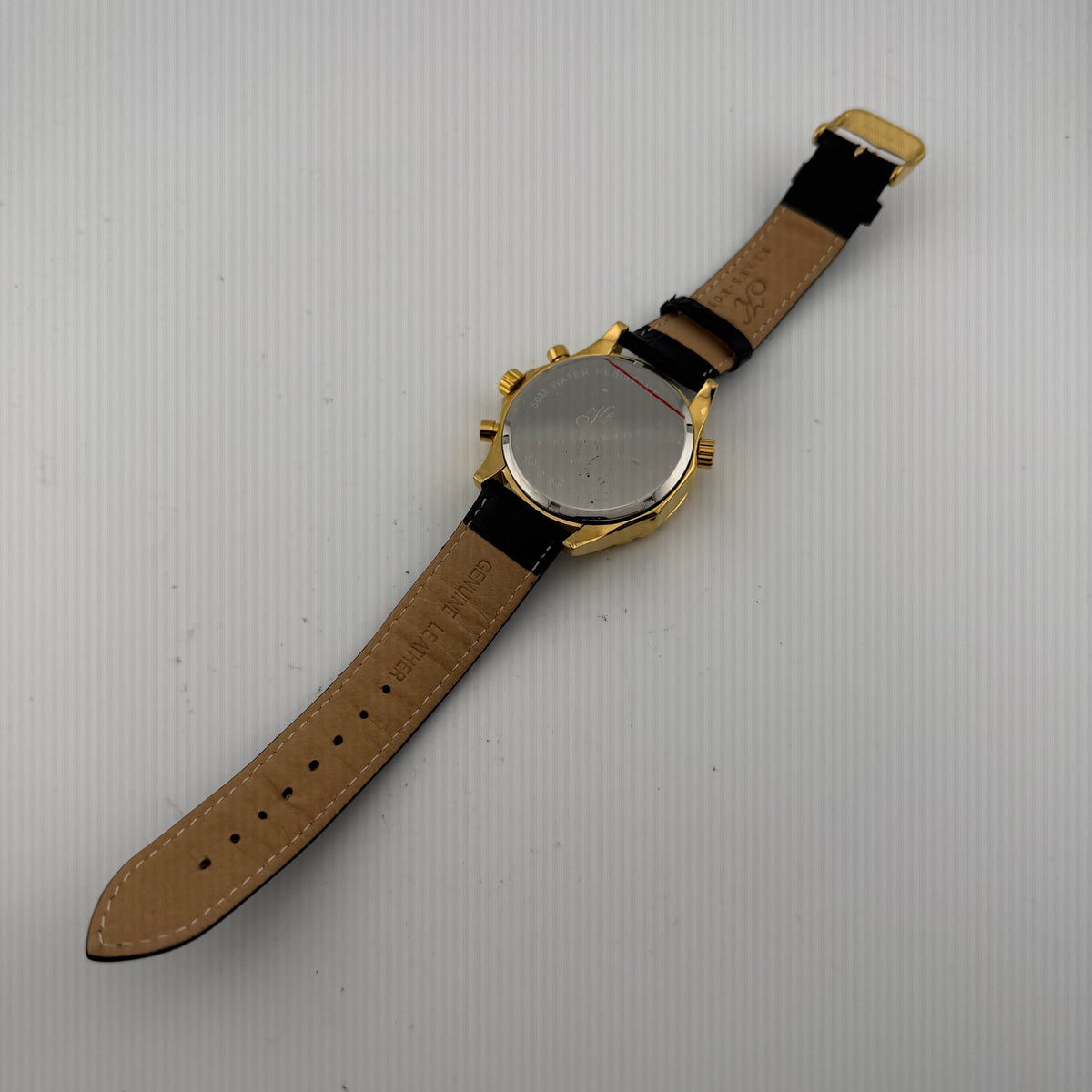 Klaus Kobec WB135517 Gold Tone Quartz Chronograph Black Dial 50mm Watch (Fully Tested and working)- £55.00