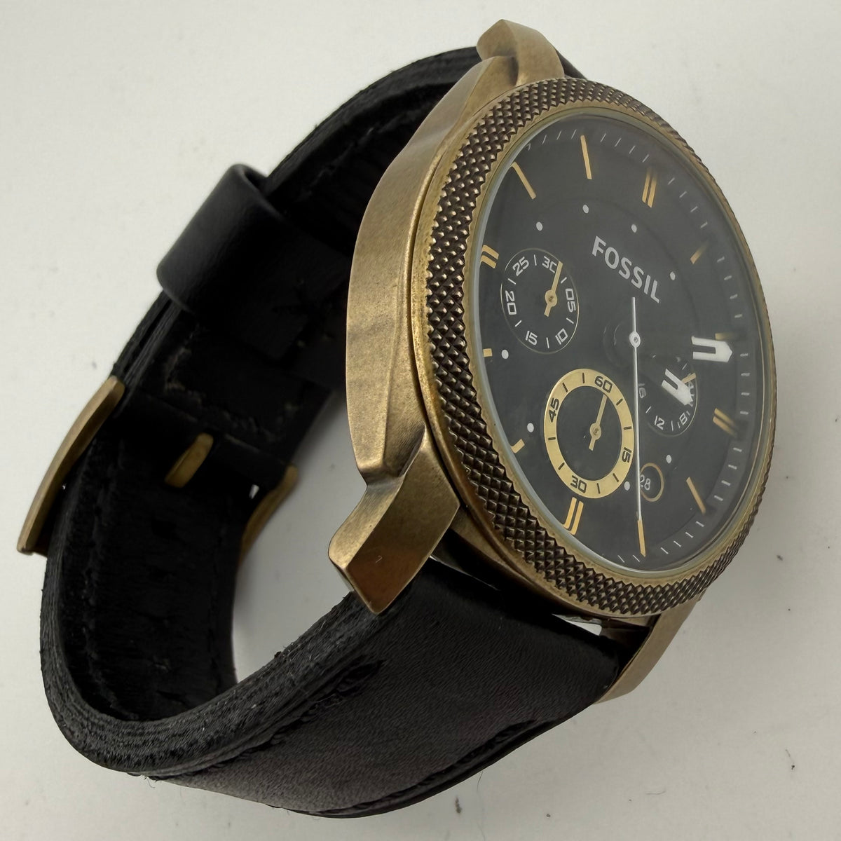 Fossil FS-4667 Mens Black Gold Tone Multifunction Watch Fully Tested and Working- £35.00