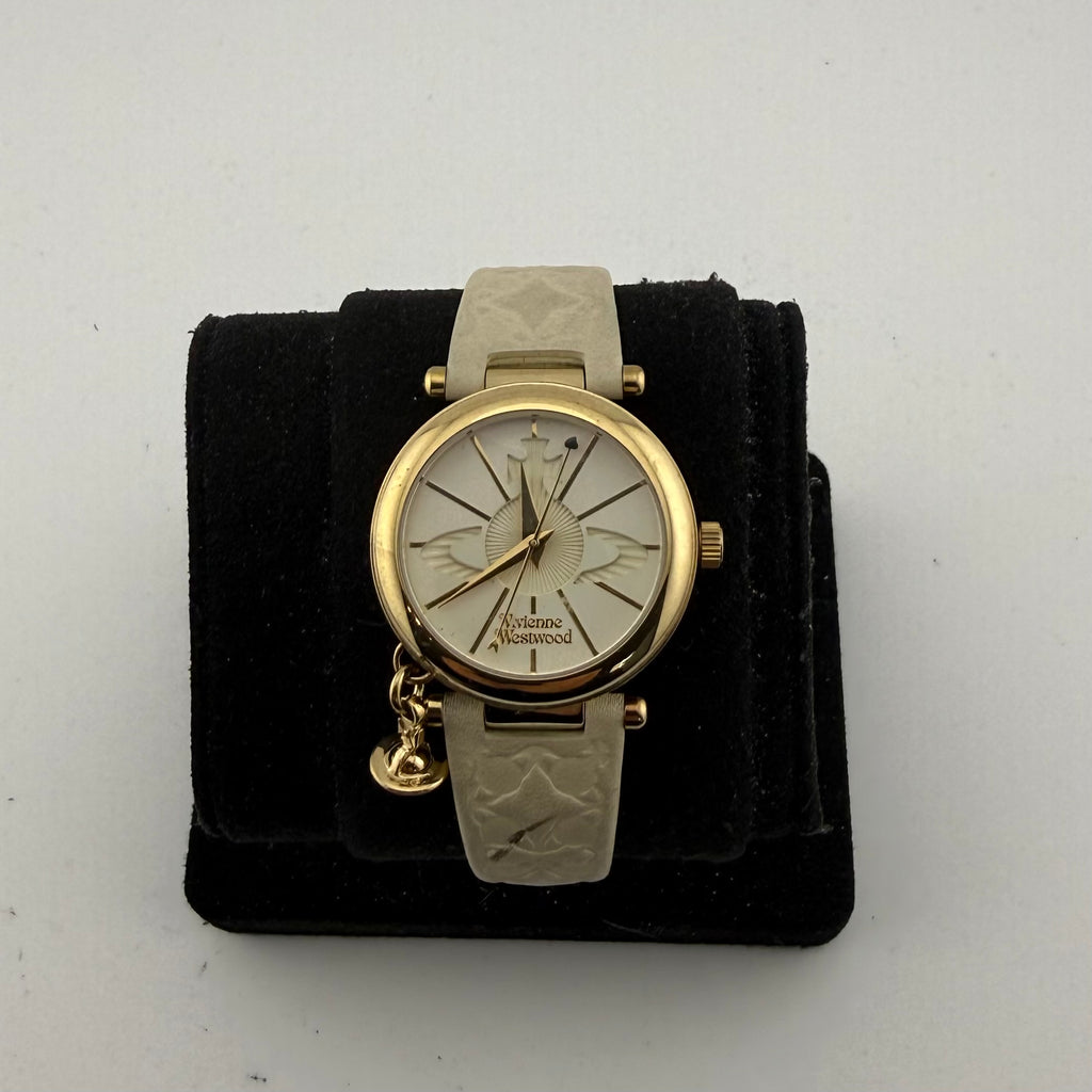 Vivienne Westwood Orb II VV006WHWH Ladies Gold Plated Swiss Quartz Watch 35mm Orb Charm- £80.00