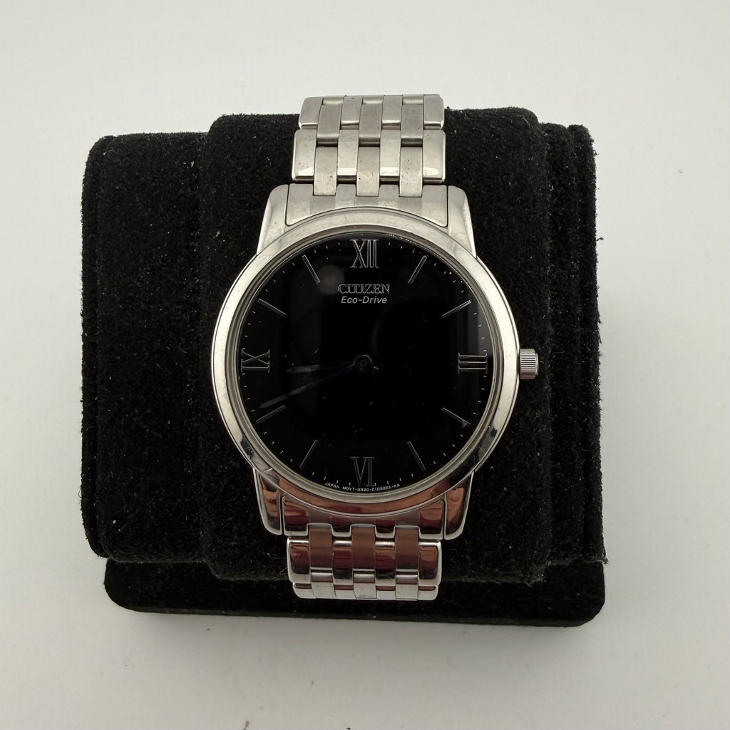 Citizen Eco-Drive Black Dial Ultra Slim Stainless Steel Gents Dress Watch 39mm Boxed (Fully Tested and Working)- £90.00