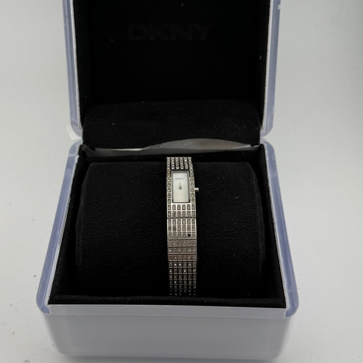 DKNY Ladies Silver Tone Crystal Set Bracelet Quartz Watch Fully Tested and Working- £35.00