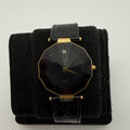 Vintage Rotary Diamond Black Dial Gold Tone Quartz Watch Fully Tested and Working- £40.00