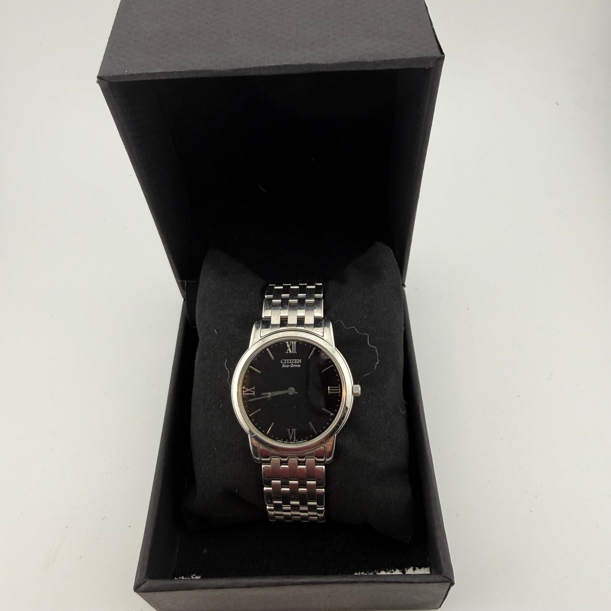 Citizen Eco-Drive Black Dial Ultra Slim Stainless Steel Gents Dress Watch 39mm Boxed (Fully Tested and Working)- £90.00