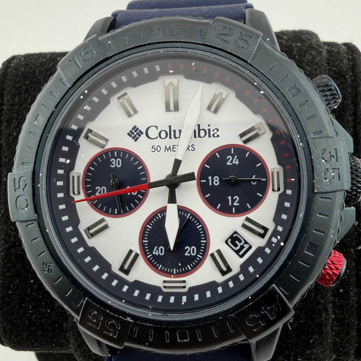 Columbia Peak Patrol Gents Chronograph 50M Black Blue Watch Fully Tested and Working- £40.00