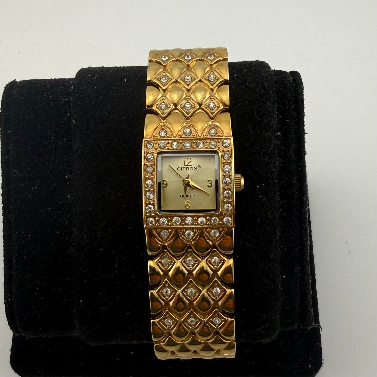 Citron L123L Ladies Gold Tone Quartz Watch Crystal Set Fully Tested and Working- £12.000