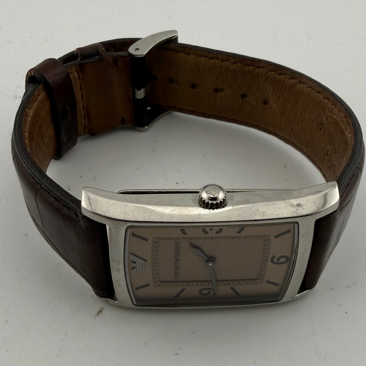 Emporio Armani AR-0148 Mens Rectangular Champagne Dial Watch Fully Tested and Working- £35.00