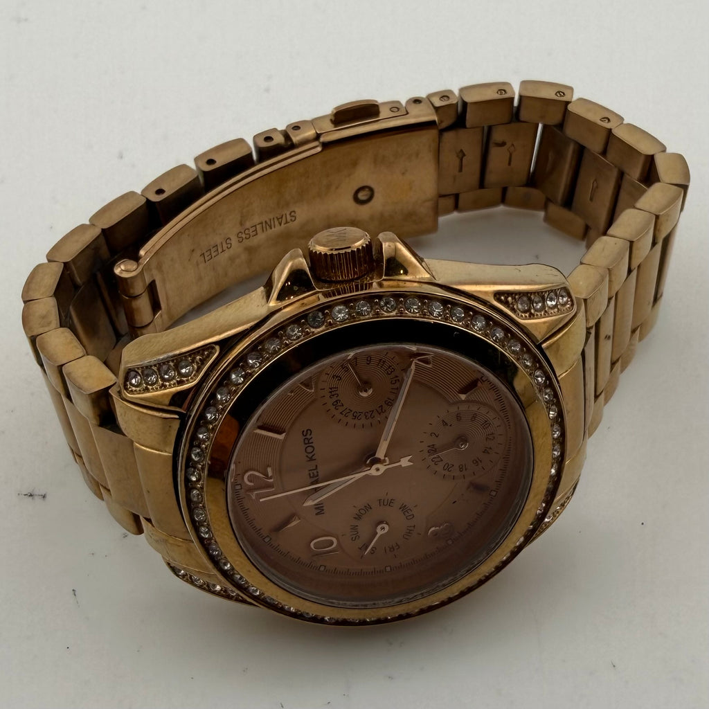 Michael Kors Blair MK5613 Ladies Rose Gold Crystal Set Multifunction Watch 35mm- £30.00