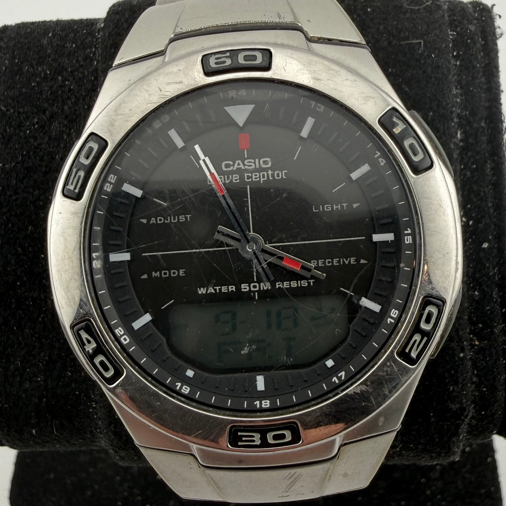 Casio Wave Ceptor WVA-105H 2768 Ana-Digi Radio Controlled 50M Watch Fully Tested and Working- £30.00