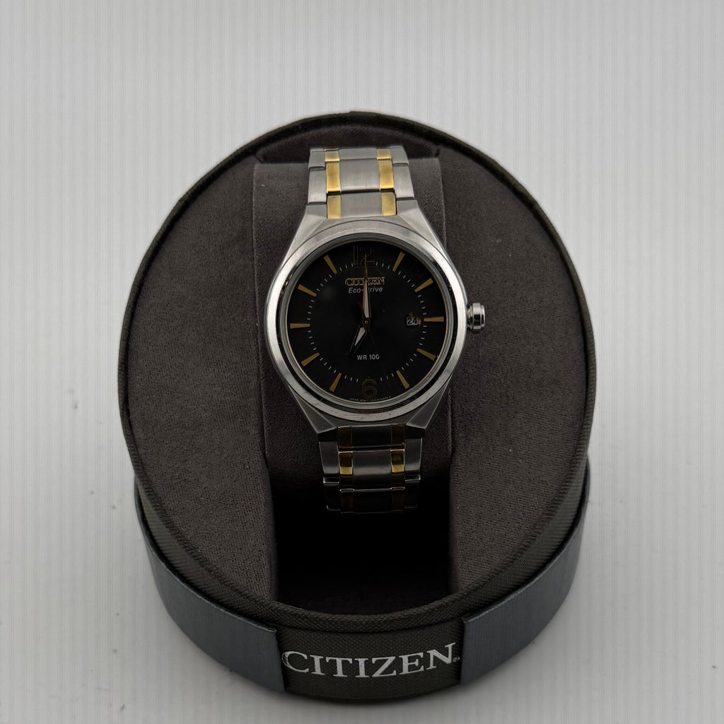 Citizen Eco-Drive J810-S094534 Two-Tone Black Dial 100M Watch – Full Set with Original 2016 Receipt- £130.00