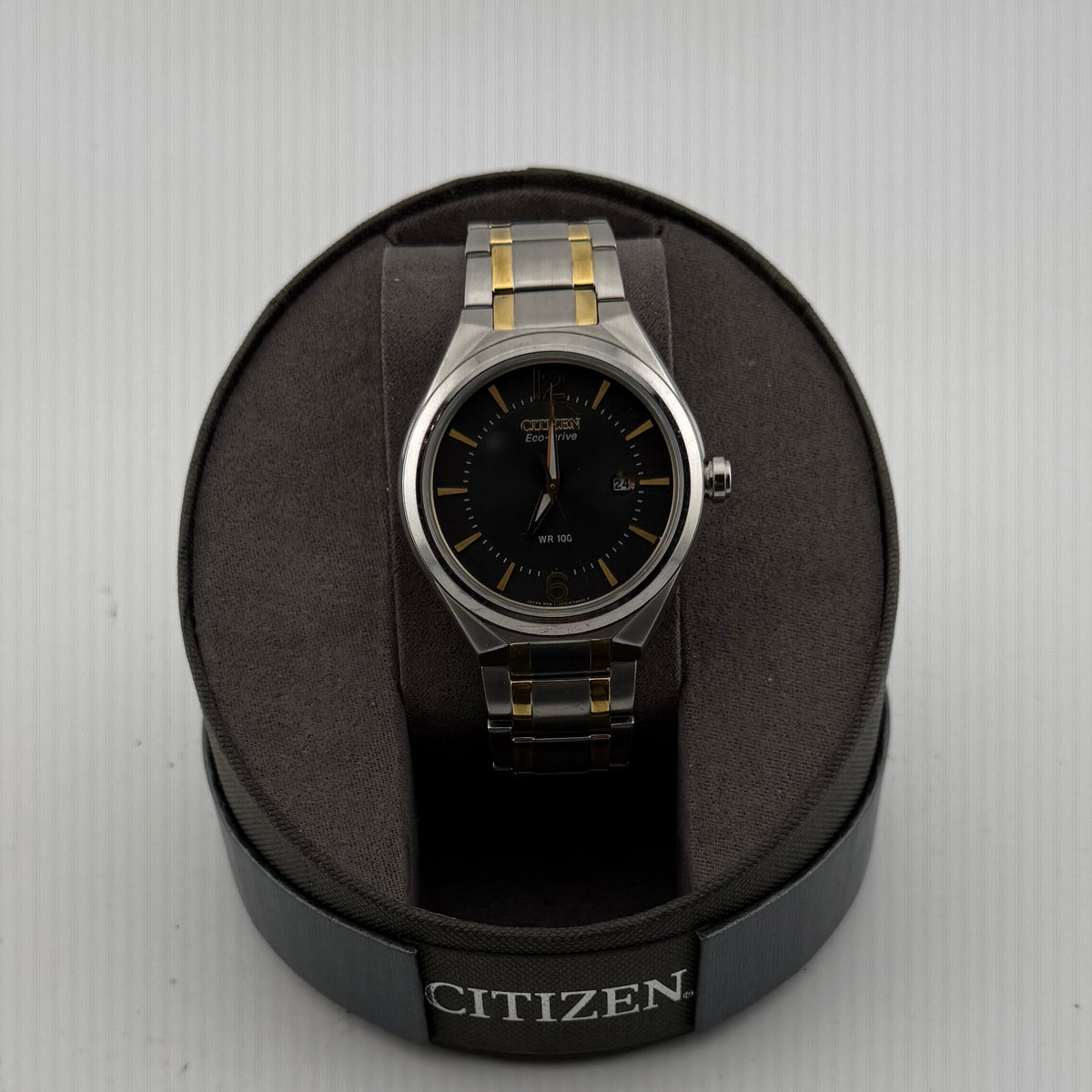 Citizen Eco-Drive J810-S094534 Two-Tone Black Dial 100M Watch – Full Set with Original 2016 Receipt- £130.00