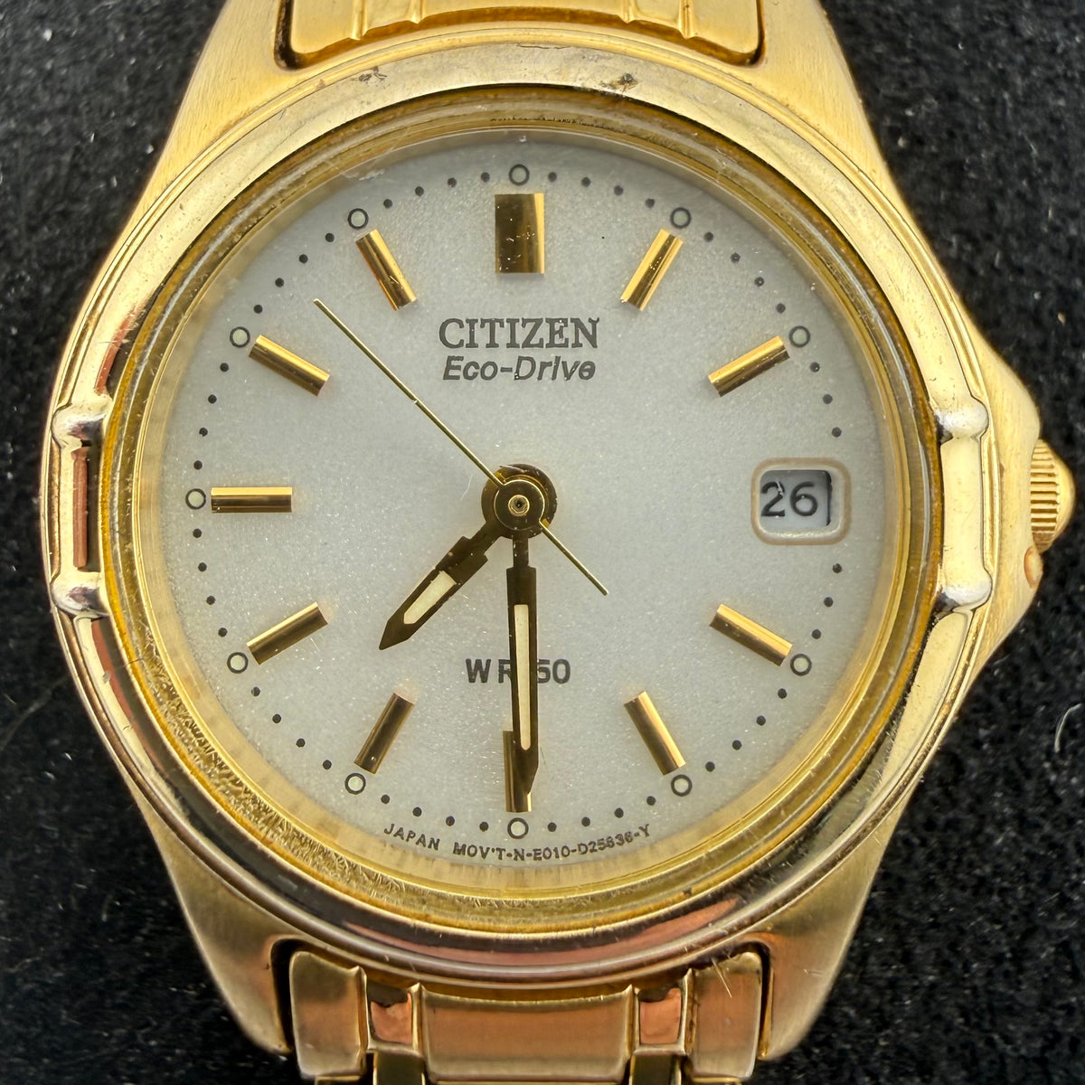Citizen Eco-Drive Gold Tone Bracelet Watch – WR50 Date Model Fully Tested and Working £45.00