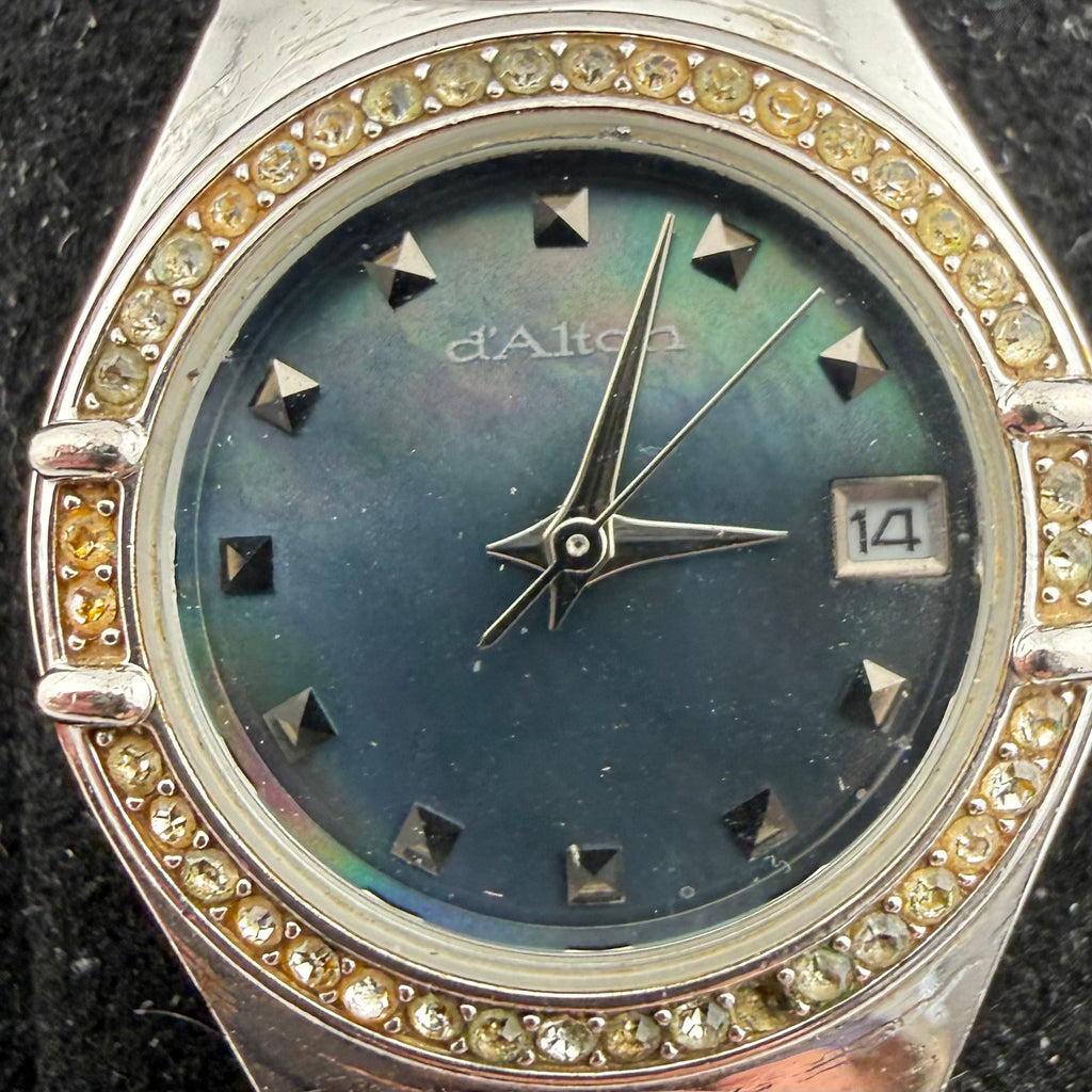 d’Alton Ladies Crystal Bezel Blue Dial Quartz Watch Date (Fully Tested and working)- £15.00