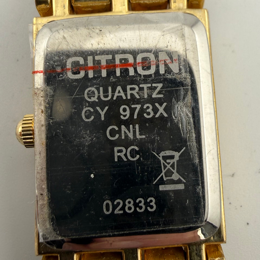 Citron CY973X Ladies Gold Tone Crystal Dial Quartz Bracelet Watch Fully Tested and Working