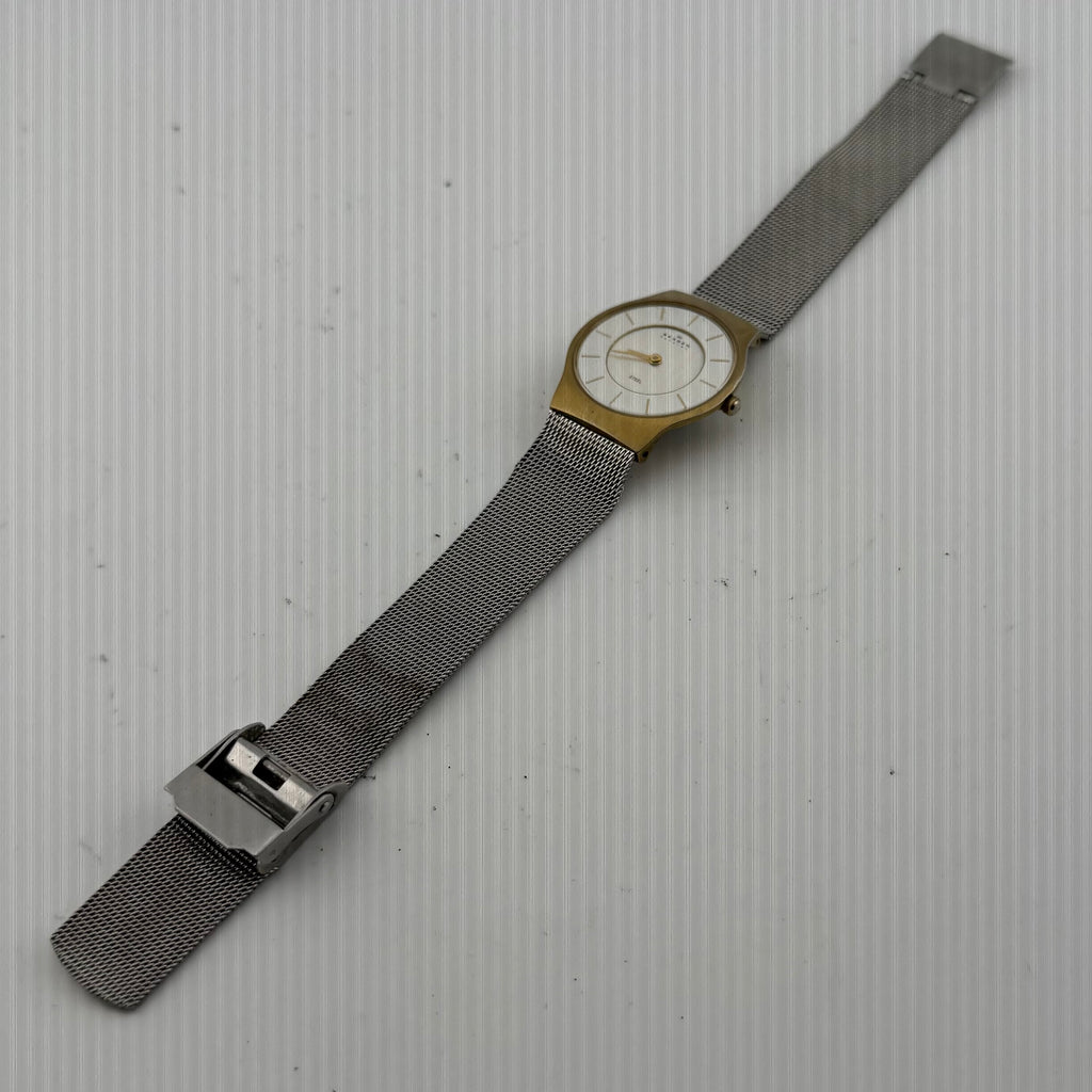 Skagen Denmark Vintage Style Two Tone Quartz Mesh Bracelet Watch Fully Tested and - £20.00