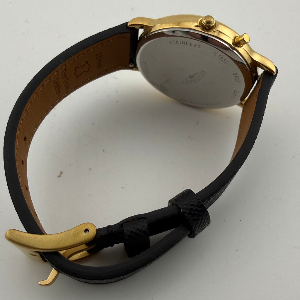Rotary Swiss Light Watch Vintage Gold Tone Mens Quartz Date (Fully Tested and working)- £50.00