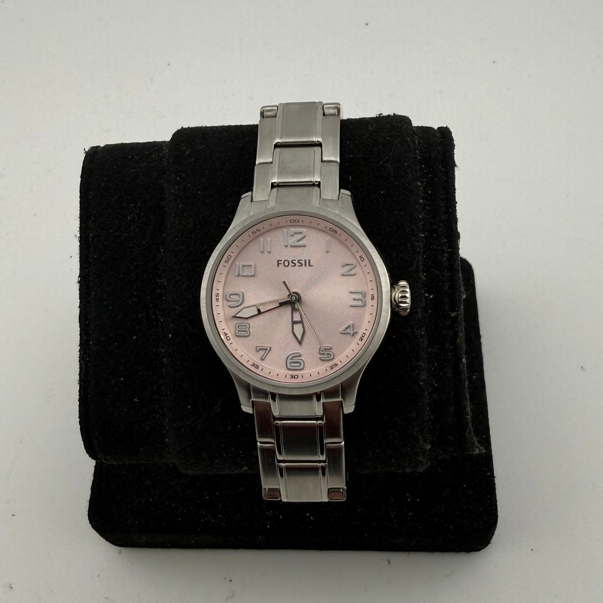 Fossil AM4294 Ladies Pink Dial Stainless Steel Quartz Watch 33mm (Fully Tested and working)- £30.00