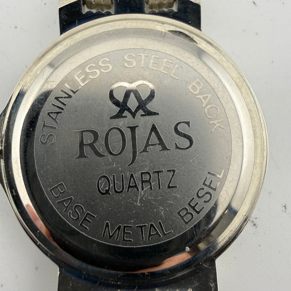 Rojas Quartz Gents Black Dial Silver Tone Bracelet Watch Fully Tested And Working- £15.00