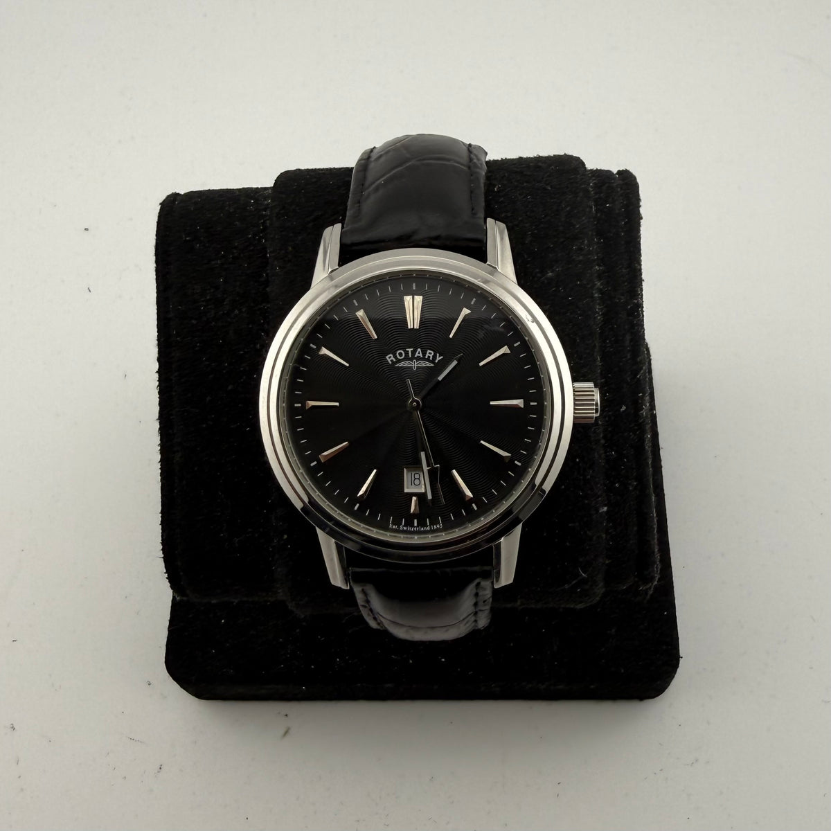 Rotary GS03439 Gents Black Dial Date Quartz Leather Watch Fully Tested and Working- £40.00