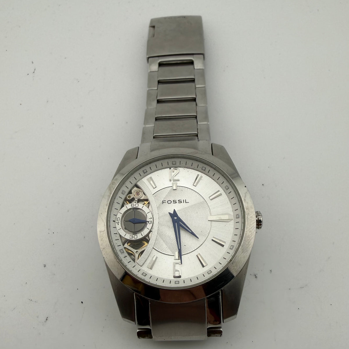 Fossil Twist Hybrid Automatic Quartz Stainless Steel Skeleton Watch – Presentation Tin- £80.00