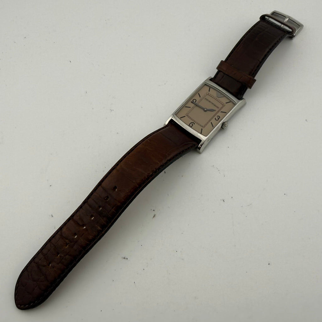 Emporio Armani AR-0148 Mens Rectangular Champagne Dial Watch Fully Tested and Working- £35.00