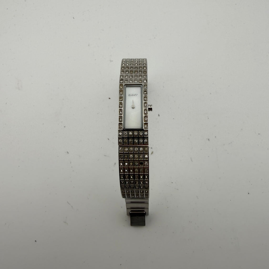 DKNY Ladies Silver Tone Crystal Set Bracelet Quartz Watch Fully Tested and Working- £35.00