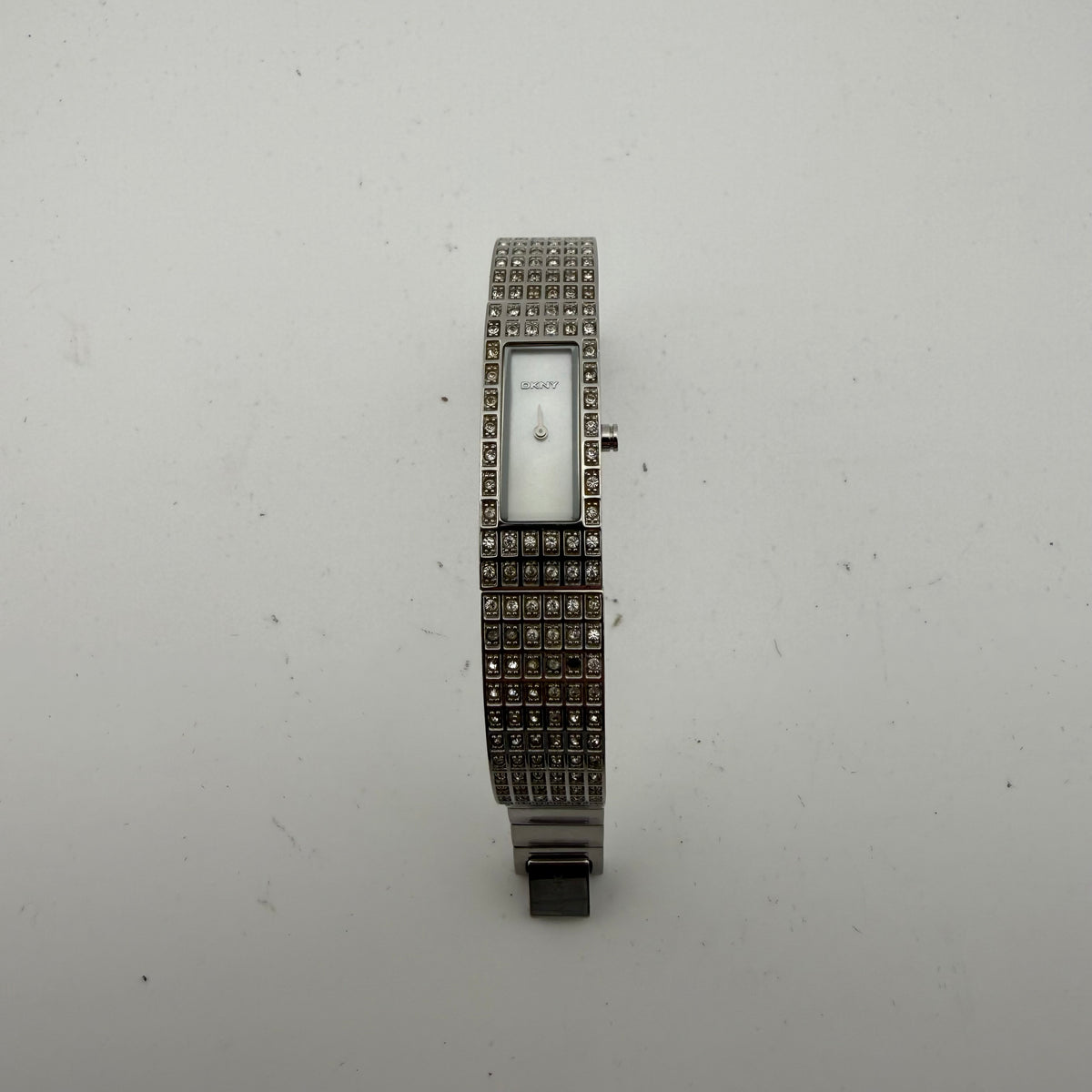 DKNY Ladies Silver Tone Crystal Set Bracelet Quartz Watch Fully Tested and Working- £35.00