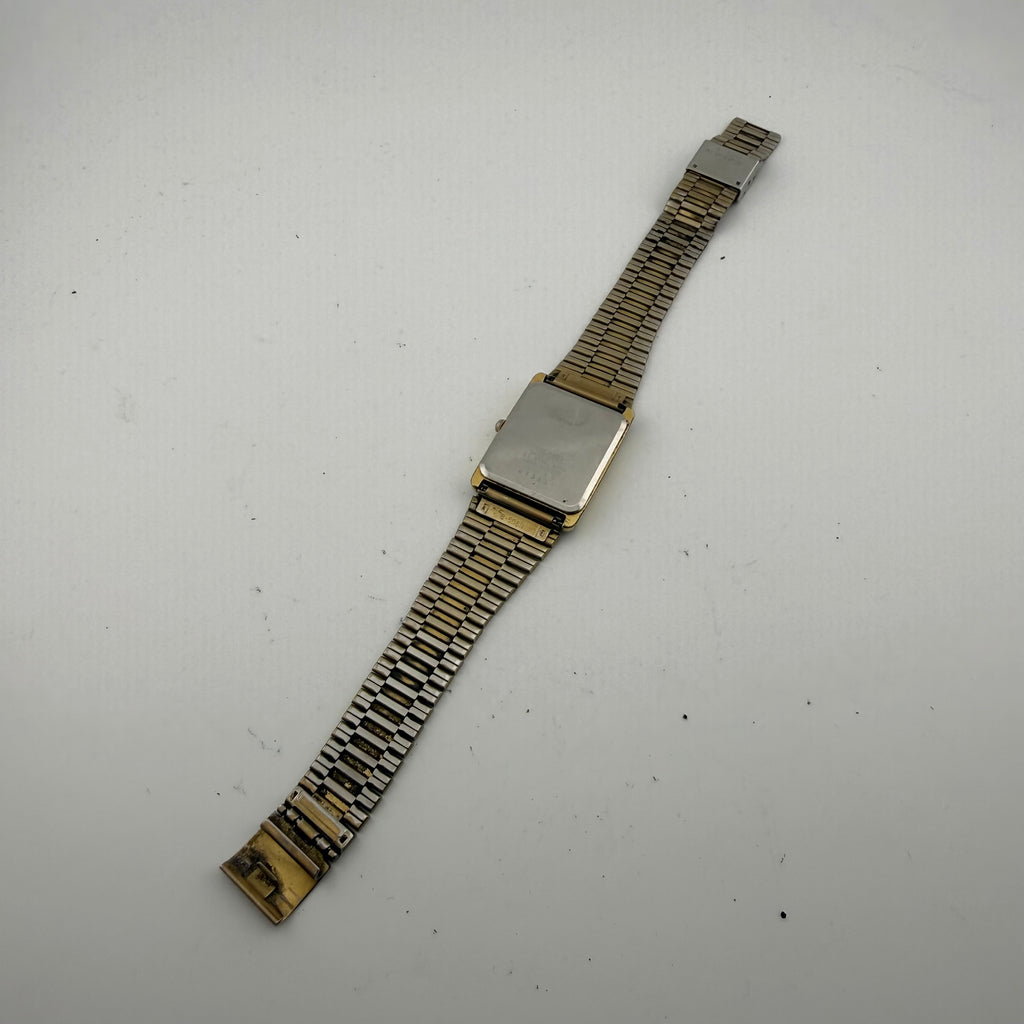 Vintage Seiko Quartz 6530-5550 Black Dial Gold Tone Watch (Fully Tested and working)- £10.00