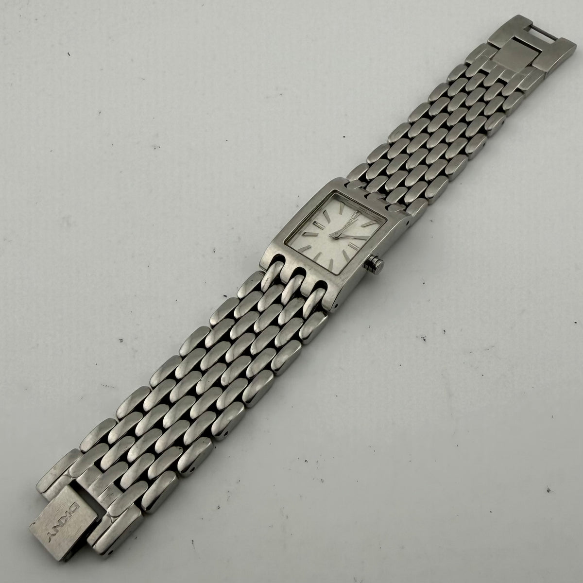 DKNY NY8191 Ladies Silver Stainless Steel Rectangular Quartz Fully Tested and Working- £25.00