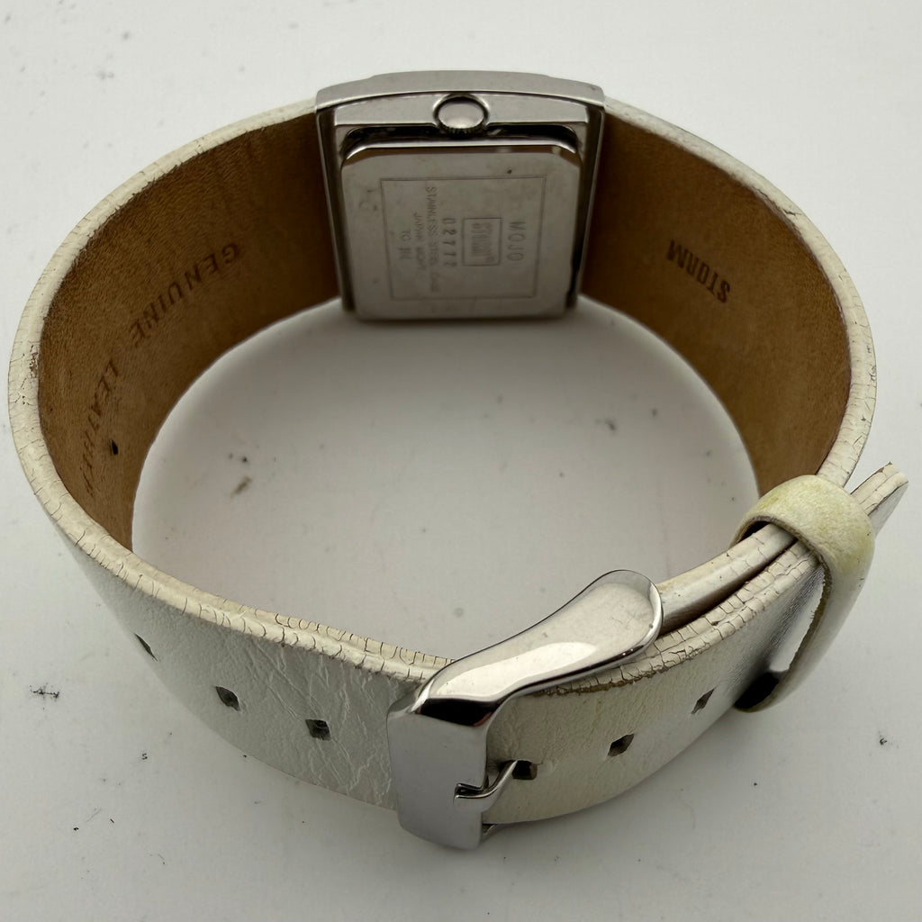 STORM Mojo 02772 White Leather Strap Rectangular Quartz Watch Fully Tested and Working- £28.00