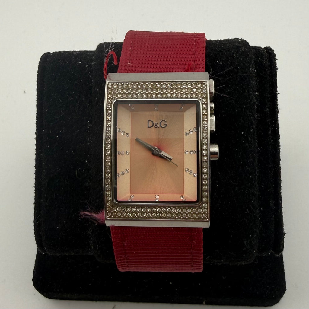 D&G Dolce & Gabbana Time Ladies Crystal Set Pink Watch Fully Tested and Working- £25.00